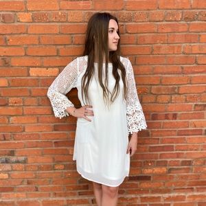 White crochet floral sundress